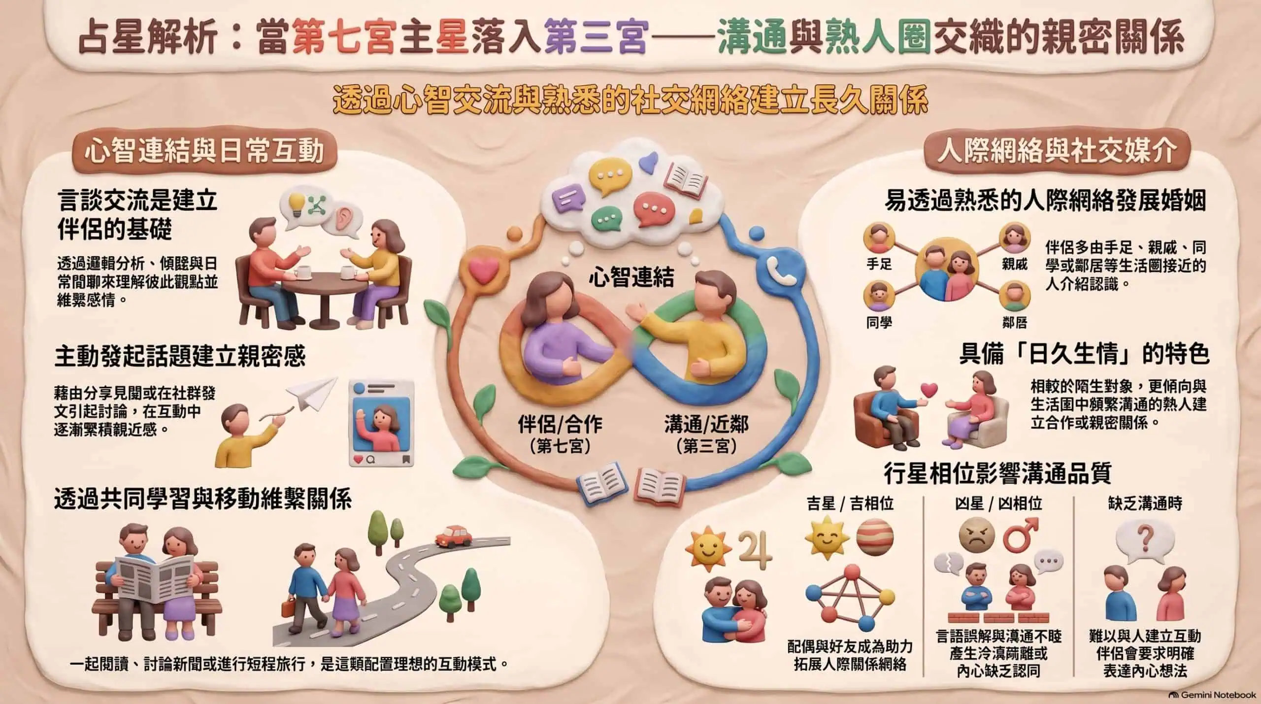 第七宮主落第三宮：練習串聯關係需求與溝通、思考及日常交流。