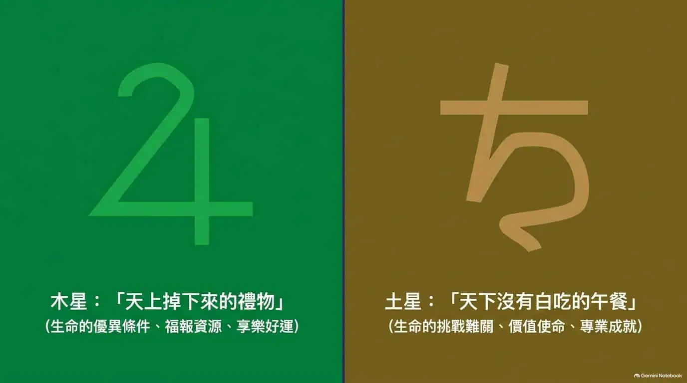 木星與土星的兩種命運原型，象徵擴張和收縮