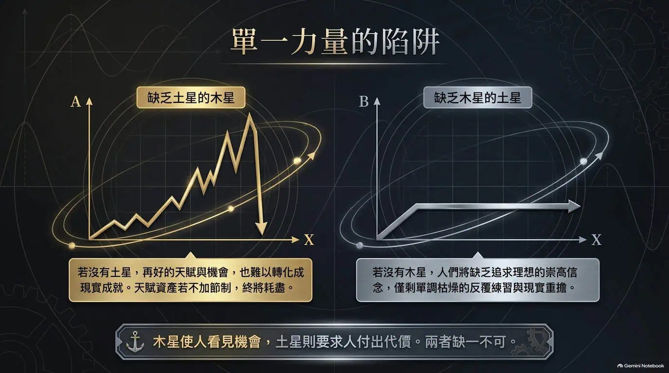 木星與土星缺一不可的兩種發展曲線