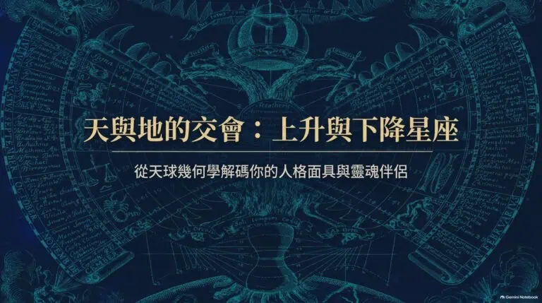 《天與地的交會——上昇與下降星座》上篇封面:星座與地平軸線的天文符號