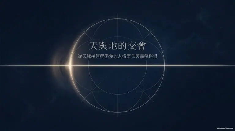 《天與地的交會——上昇與下降星座》中篇封面：地平軸線的靈魂密碼