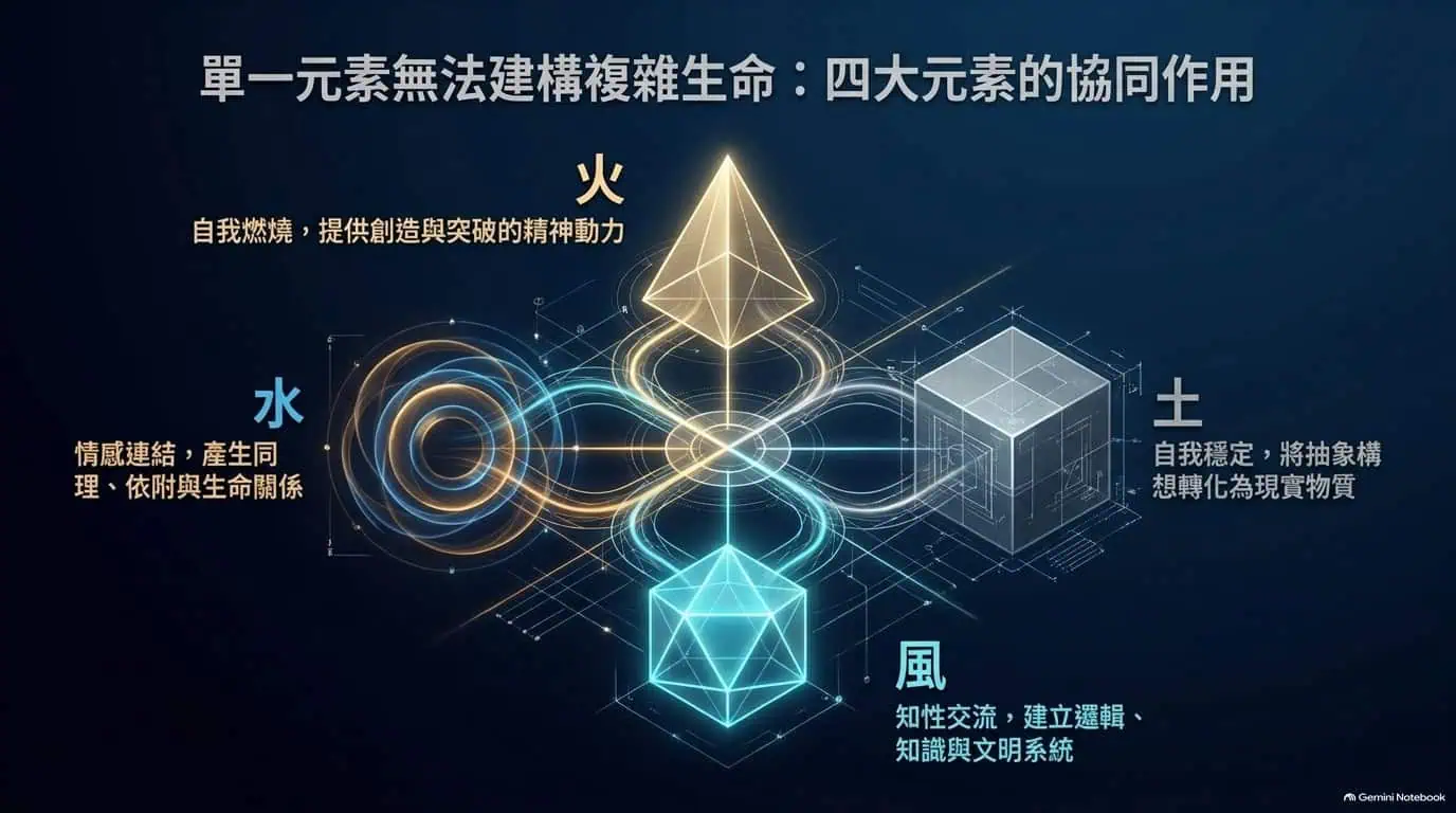 火元素土元素風元素水元素四種基本力量的協作