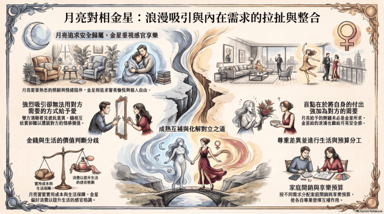 月亮對相金星解析圖解
