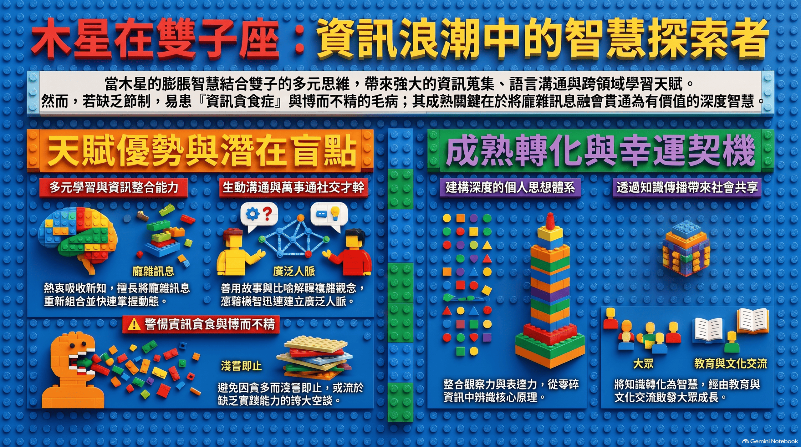 木星在雙子座：資訊浪潮中的智慧探索者（積木風）